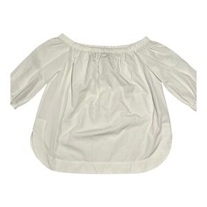 Theory Women's Petite P White‎ Off the Shoulder 3/4 Sleeve Top
